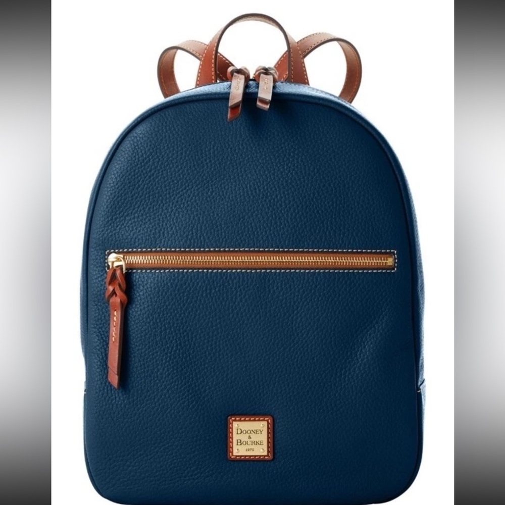 Dooney & Bourke Pebble Grain Ronnie Backpack Midnight Blue Color